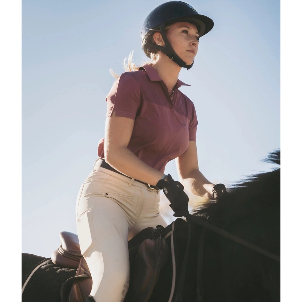 Horse Pilot ariia Short Sleeve Polo Shirt - dark Rose